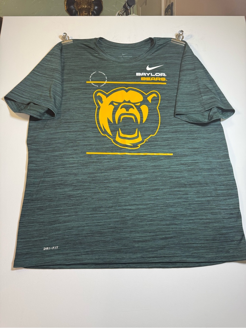 Nike Baylor Bears Men's Dri-FIT Heathered Green Graphic Tee